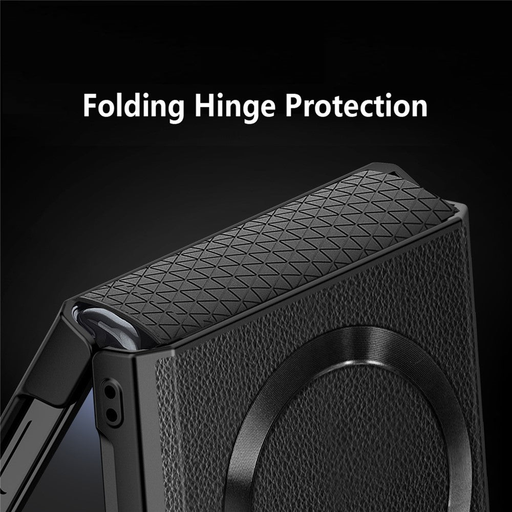 Samsung Galaxy Z Flip7 5G Magnetiskt Skal Stöd PC+PU mobilskal med Skärm-/Linsfilm