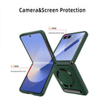 Samsung Galaxy Z Flip7 5G Magnetiskt Skal Stöd PC+PU mobilskal med Skärm-/Linsfilm