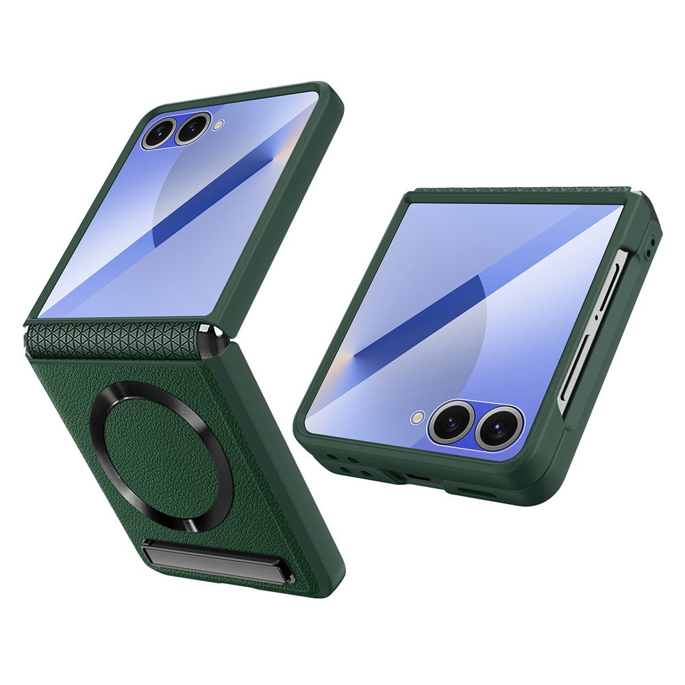 Samsung Galaxy Z Flip7 5G Magnetiskt Skal Stöd PC+PU mobilskal med Skärm-/Linsfilm