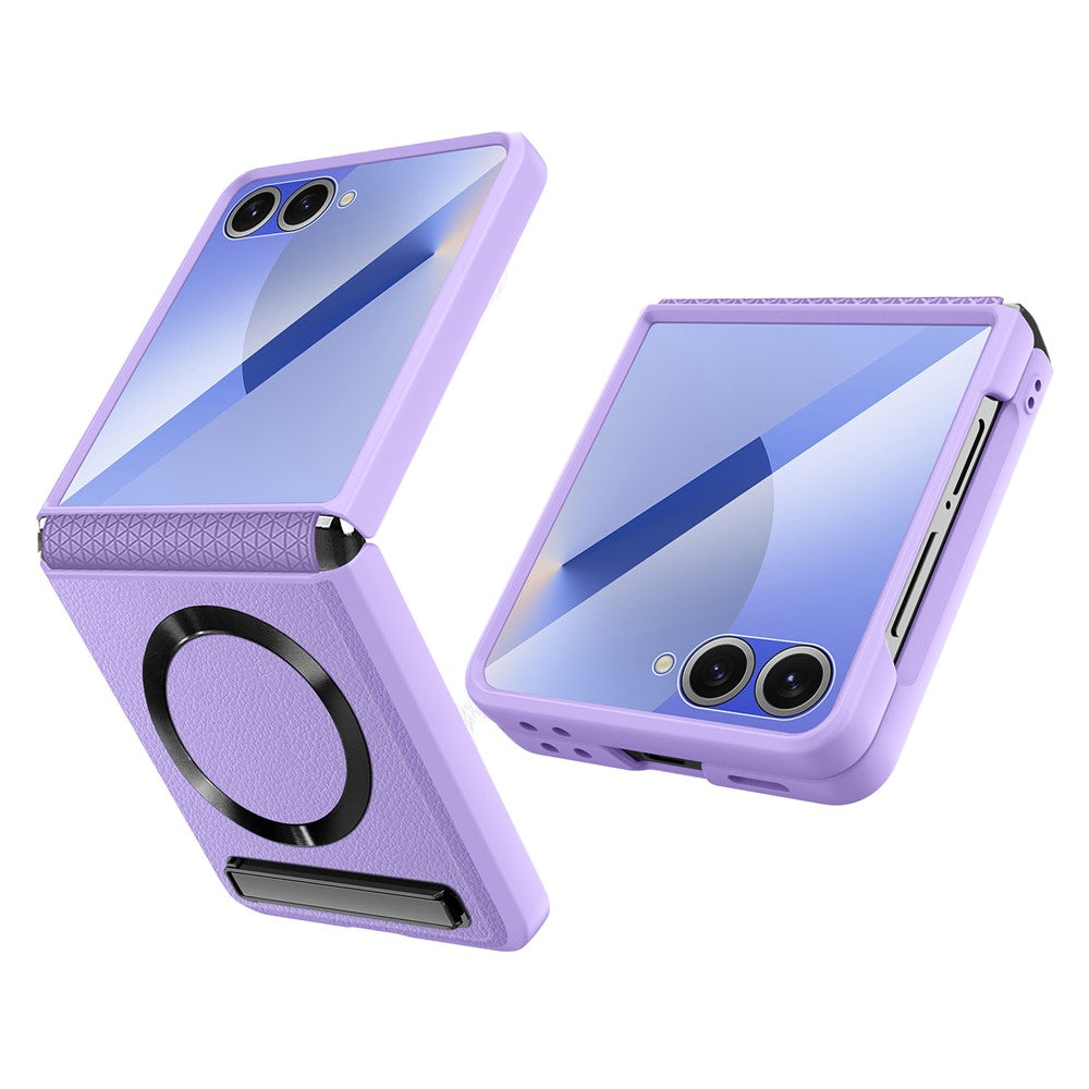 Samsung Galaxy Z Flip7 5G Magnetiskt Skal Stöd PC+PU mobilskal med Skärm-/Linsfilm
