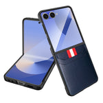 Til Samsung Galaxy Z Flip7 5G Etui Litchi Tekstur PU+PC Telefoncover med Skærm-/Linsefilm