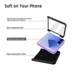 Til Samsung Galaxy Z Flip7 5G Etui Litchi Tekstur PU+PC Telefoncover med Skærm-/Linsefilm
