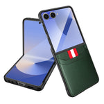 Til Samsung Galaxy Z Flip7 5G Etui Litchi Tekstur PU+PC Telefoncover med Skærm-/Linsefilm