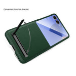 Til Samsung Galaxy Z Flip7 5G cover med støttefod PC+PU telefoncover med skærm-/linsefilm