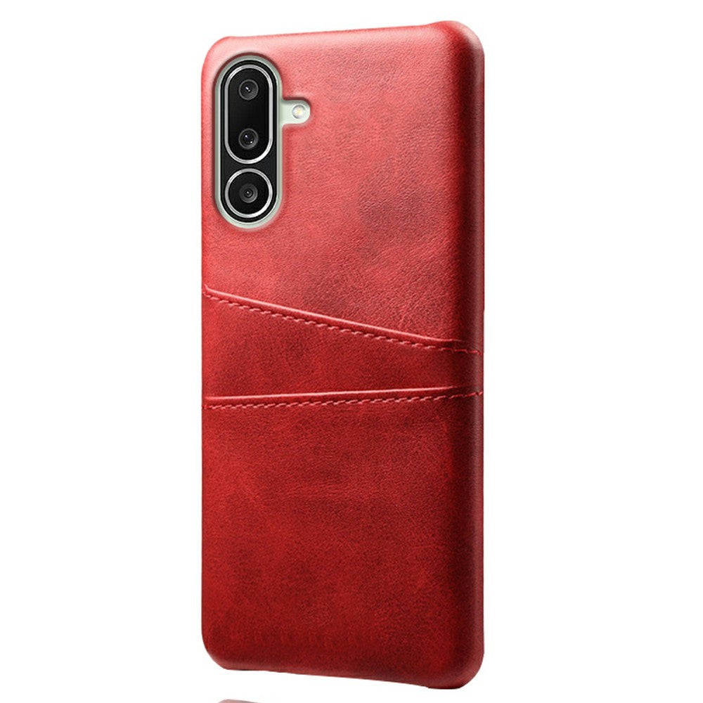 Til Samsung Galaxy M56 5G Etui Dobbeltkortpladser PU Læder + Hårdt PC Telefoncover