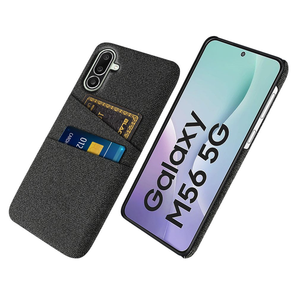 For Samsung Galaxy M56 5G Case Cloth + Hard PC Phone Cover with Dual Card Slots