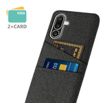 For Samsung Galaxy M56 5G Case Cloth + Hard PC Phone Cover with Dual Card Slots