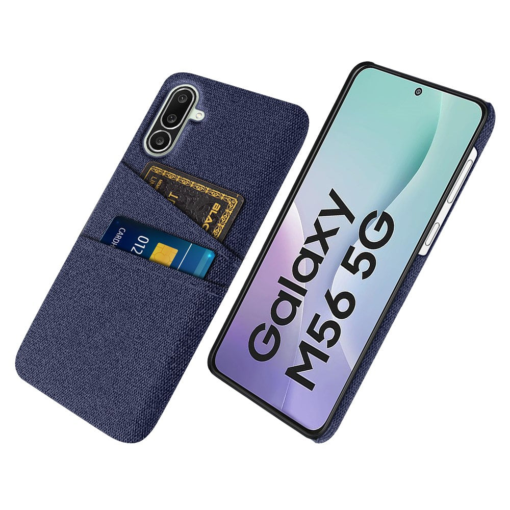 For Samsung Galaxy M56 5G Case Cloth + Hard PC Phone Cover with Dual Card Slots