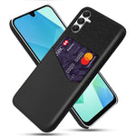 Samsung Galaxy A18 5G / A18 4G / A17 5G / A17 4G skal PU-läder, tygtextur, hårt PC-mobilskal med korthållare