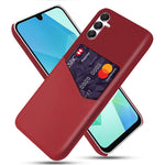 Samsung Galaxy A18 5G / A18 4G / A17 5G / A17 4G skal PU-läder, tygtextur, hårt PC-mobilskal med korthållare