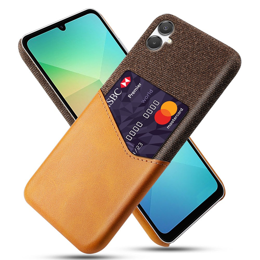 Til Samsung Galaxy A07 4G Cover PU Læder Stof Tekstur Hårdt PC Telefoncover med Kortlomme