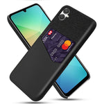 Til Samsung Galaxy A07 4G Cover PU Læder Stof Tekstur Hårdt PC Telefoncover med Kortlomme
