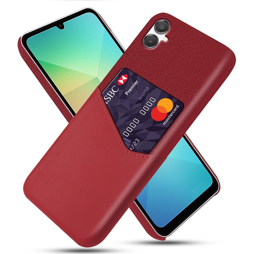 Til Samsung Galaxy A07 4G Cover PU Læder Stof Tekstur Hårdt PC Telefoncover med Kortlomme