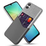 Til Samsung Galaxy A07 4G Cover PU Læder Stof Tekstur Hårdt PC Telefoncover med Kortlomme