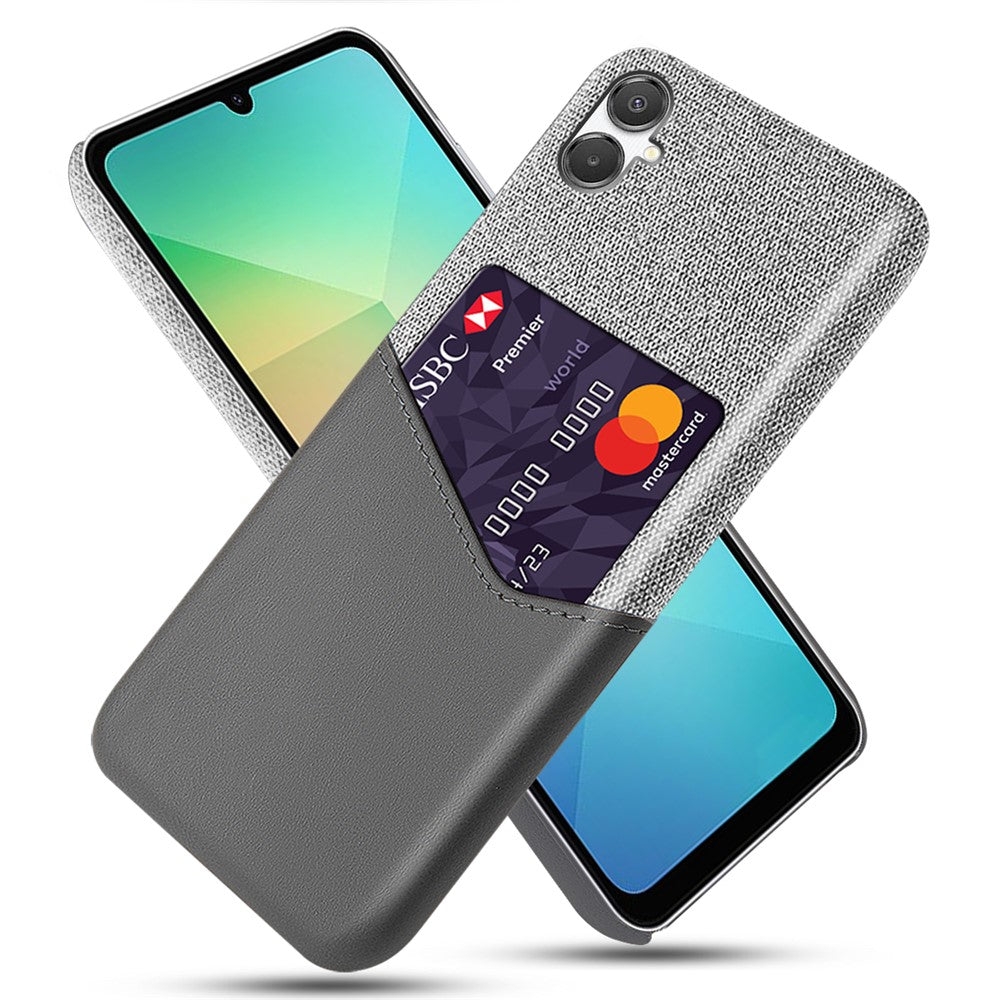 Til Samsung Galaxy A07 4G Cover PU Læder Stof Tekstur Hårdt PC Telefoncover med Kortlomme
