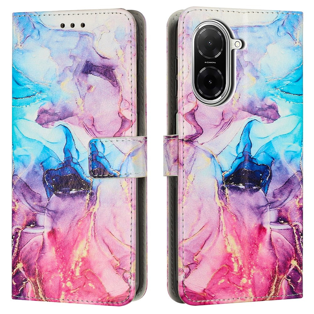 For Xiaomi Redmi A5 NFC (EU) (173.45mm) Stand Case Marble Pattern PU Leather Wallet Phone Cover