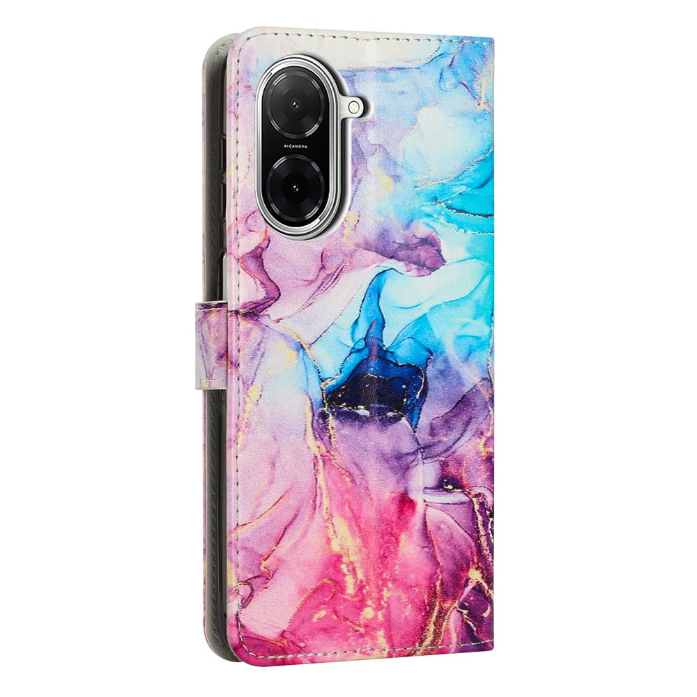 For Xiaomi Redmi A5 NFC (EU) (173.45mm) Stand Case Marble Pattern PU Leather Wallet Phone Cover