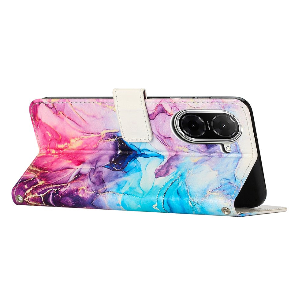 For Xiaomi Redmi A5 NFC (EU) (173.45mm) Stand Case Marble Pattern PU Leather Wallet Phone Cover