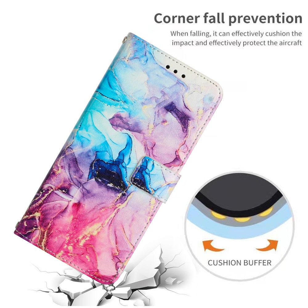 For Xiaomi Redmi A5 NFC (EU) (173.45mm) Stand Case Marble Pattern PU Leather Wallet Phone Cover