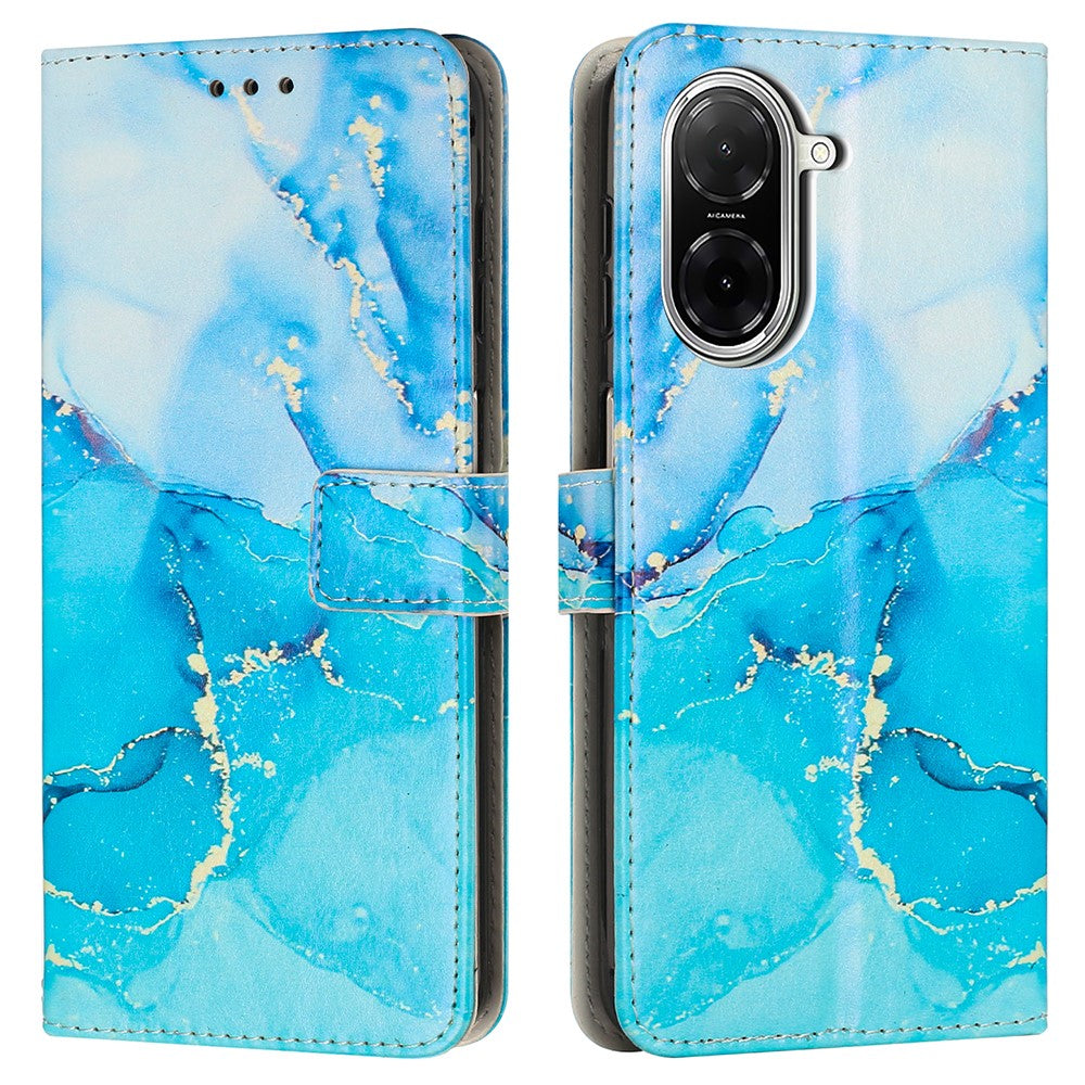 For Xiaomi Redmi A5 NFC (EU) (173.45mm) Stand Case Marble Pattern PU Leather Wallet Phone Cover