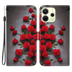 Xiaomi Redmi Note 14 4G (164.84mm) Läderfodral Stativ Plånbok Mönster Tryck mobilfodral med Handledsrem