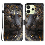 Xiaomi Redmi Note 14 4G (164.84mm) Läderfodral Stativ Plånbok Mönster Tryck mobilfodral med Handledsrem