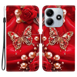 For Xiaomi Redmi Note 14 5G Leather Case Stand Wallet Pattern Printing Phone Cover with Wrist Strap