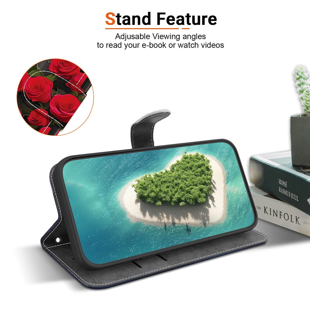For Xiaomi Redmi Note 14 5G Leather Case Stand Wallet Pattern Printing Phone Cover with Wrist Strap
