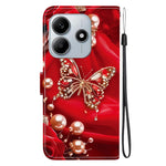 For Xiaomi Redmi Note 14 5G Leather Case Stand Wallet Pattern Printing Phone Cover with Wrist Strap