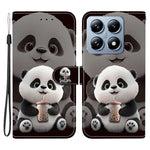 For Xiaomi 14T Pro Leather Case Stand Wallet Pattern Printing Phone Cover with Wrist Strap