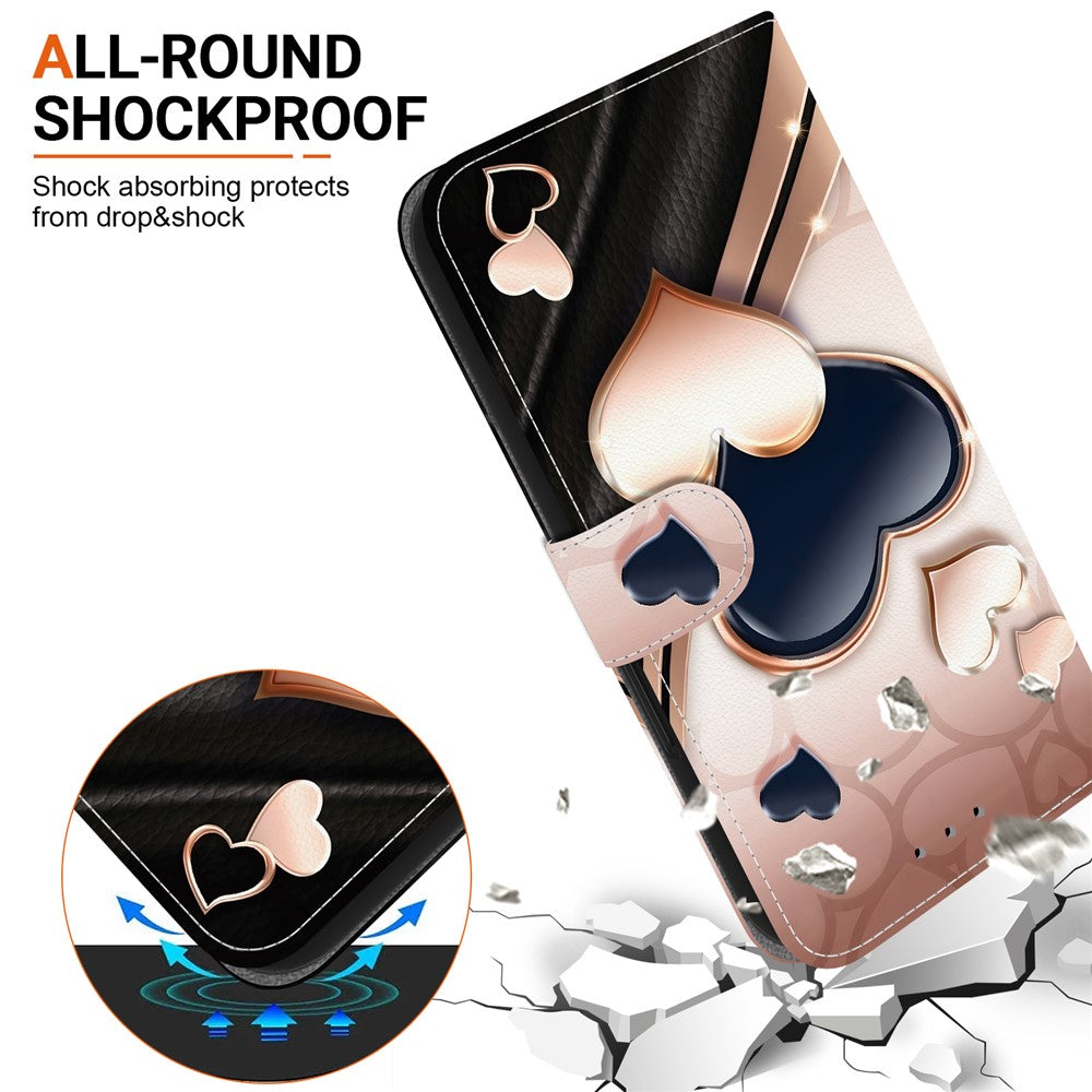 For Samsung Galaxy A56 5G Leather Case Stand Wallet Pattern Printing Phone Cover with Wrist Strap