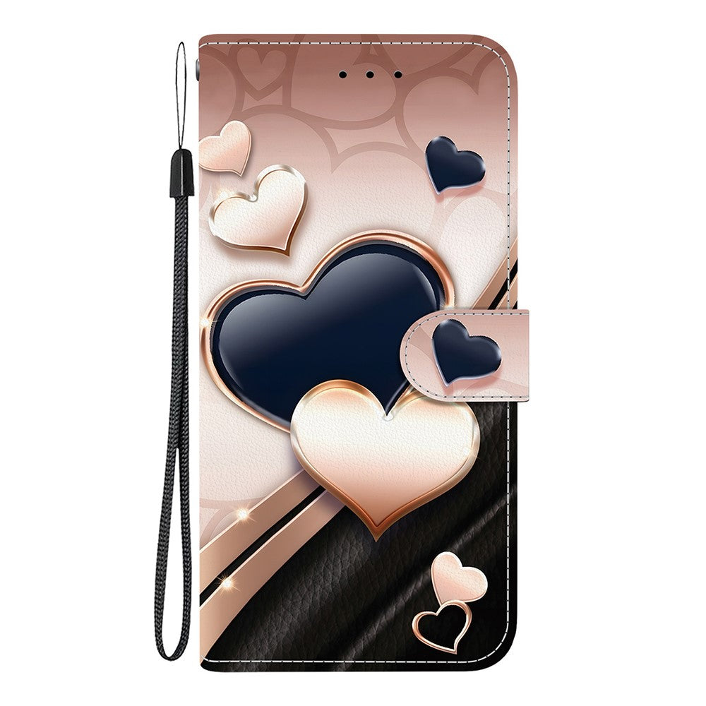 For Samsung Galaxy A56 5G Leather Case Stand Wallet Pattern Printing Phone Cover with Wrist Strap