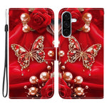 For Samsung Galaxy A56 5G Leather Case Stand Wallet Pattern Printing Phone Cover with Wrist Strap