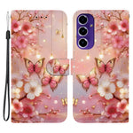 Til Samsung Galaxy A18 5G / A17 5G / A17 4G / A26 5G lædercover med stativ, pung og mønsterprint samt håndledsrem