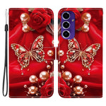 Til Samsung Galaxy A18 5G / A17 5G / A17 4G / A26 5G lædercover med stativ, pung og mønsterprint samt håndledsrem
