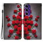Til Samsung Galaxy A18 5G / A17 5G / A17 4G / A26 5G lædercover med stativ, pung og mønsterprint samt håndledsrem