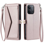 For Xiaomi Redmi 15C 5G (EU) (173mm) / 15C 4G (EU) (173mm) Leather Case with Wrist Strap Wallet Stand Phone Cover