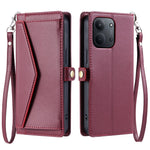 For Xiaomi Redmi 15C 5G (EU) (173mm) / 15C 4G (EU) (173mm) Leather Case with Wrist Strap Wallet Stand Phone Cover