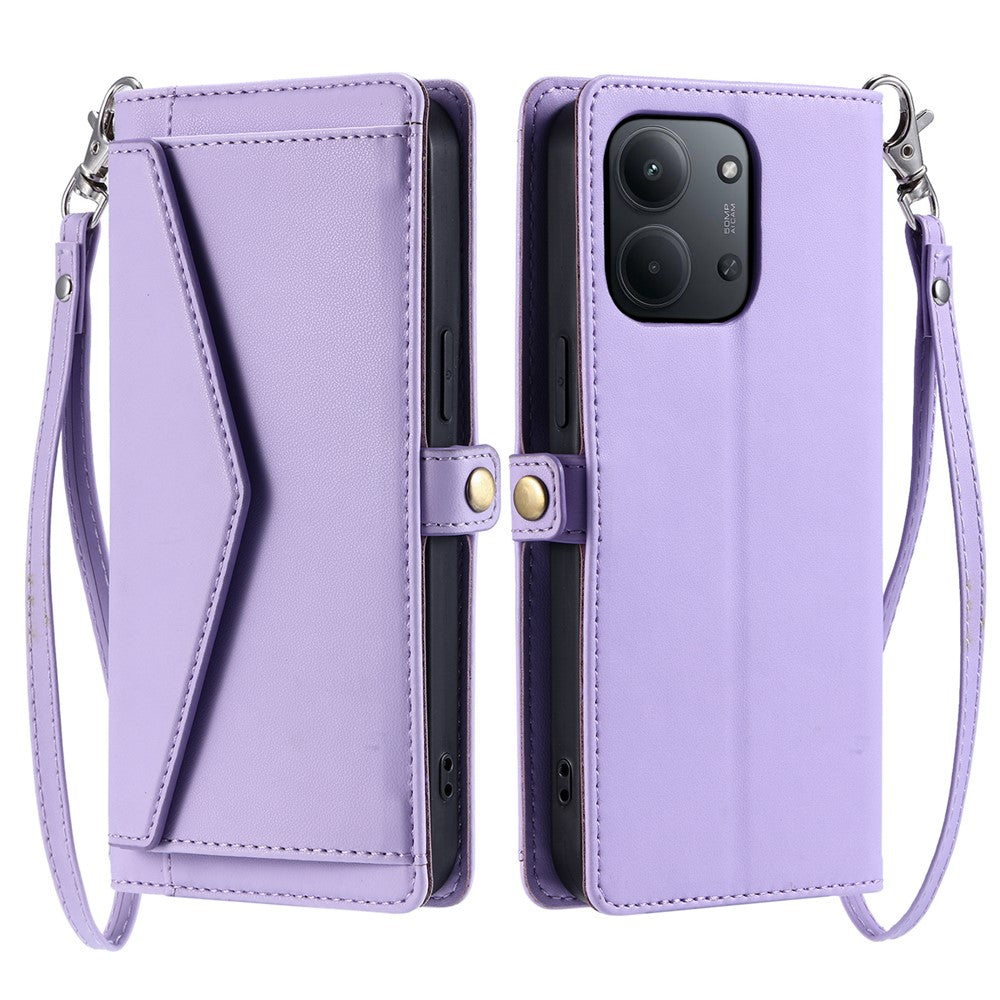 For Xiaomi Redmi 15C 5G (EU) (173mm) / 15C 4G (EU) (173mm) Leather Case with Wrist Strap Wallet Stand Phone Cover