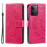For Xiaomi Redmi 15C 5G (EU) (173mm) / 15C 4G (EU) (173mm) Stand Case Imprinted Totem PU Leather Wallet Phone Cover with Wrist Strap