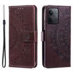 For Xiaomi Redmi 15C 5G (EU) (173mm) / 15C 4G (EU) (173mm) Stand Case Imprinted Totem PU Leather Wallet Phone Cover with Wrist Strap