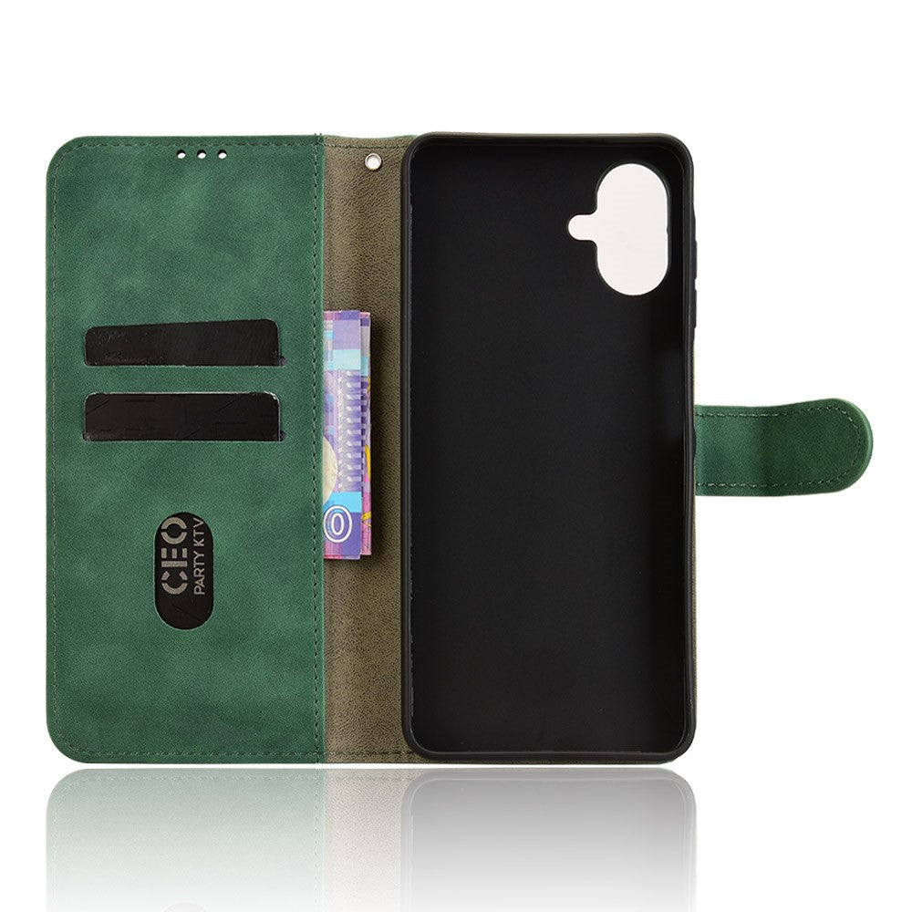 Lædercover til Samsung Galaxy A08 5G / A08 4G / A07 5G / A07 4G / A07s 4G, stødsikkert lædercover med lynlås og foldbart mønster