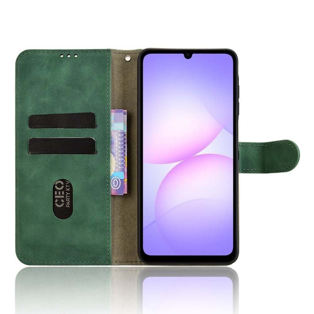 Lædercover til Samsung Galaxy A08 5G / A08 4G / A07 5G / A07 4G / A07s 4G, stødsikkert lædercover med lynlås og foldbart mønster
