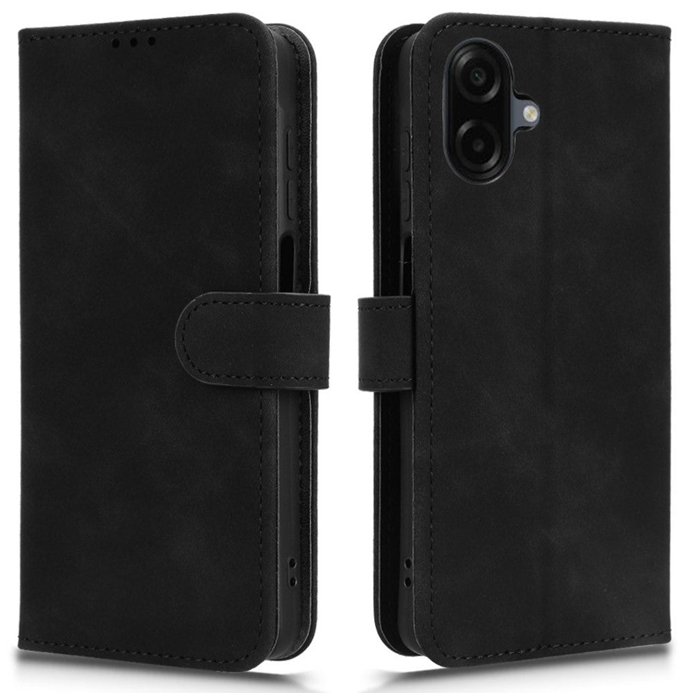 Lædercover til Samsung Galaxy A08 5G / A08 4G / A07 5G / A07 4G / A07s 4G, stødsikkert lædercover med lynlås og foldbart mønster