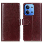 Xiaomi Redmi 15C 4G (Global) (171mm) / Poco C85 4G (171mm) skal Crazy Horse textur PU-läder mobilstativ