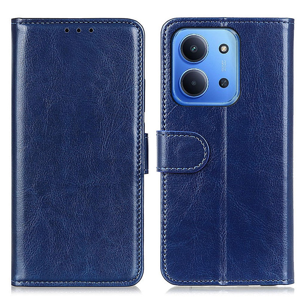 Xiaomi Redmi 15C 4G (Global) (171mm) / Poco C85 4G (171mm) skal Crazy Horse textur PU-läder mobilstativ