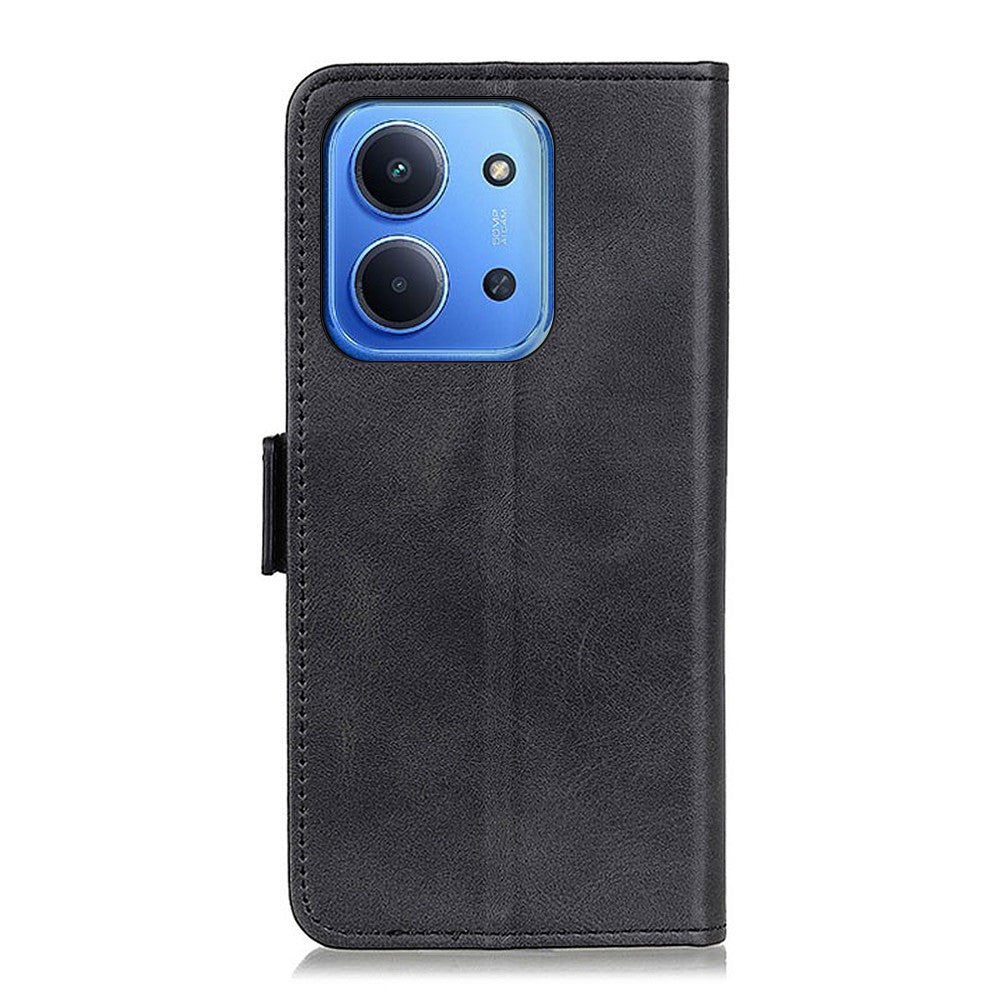 For Xiaomi Redmi 15C 5G (EU) (173mm) / 15C 4G (EU) (173mm) Case Stand Cowhide Texture PU Leather Phone Cover