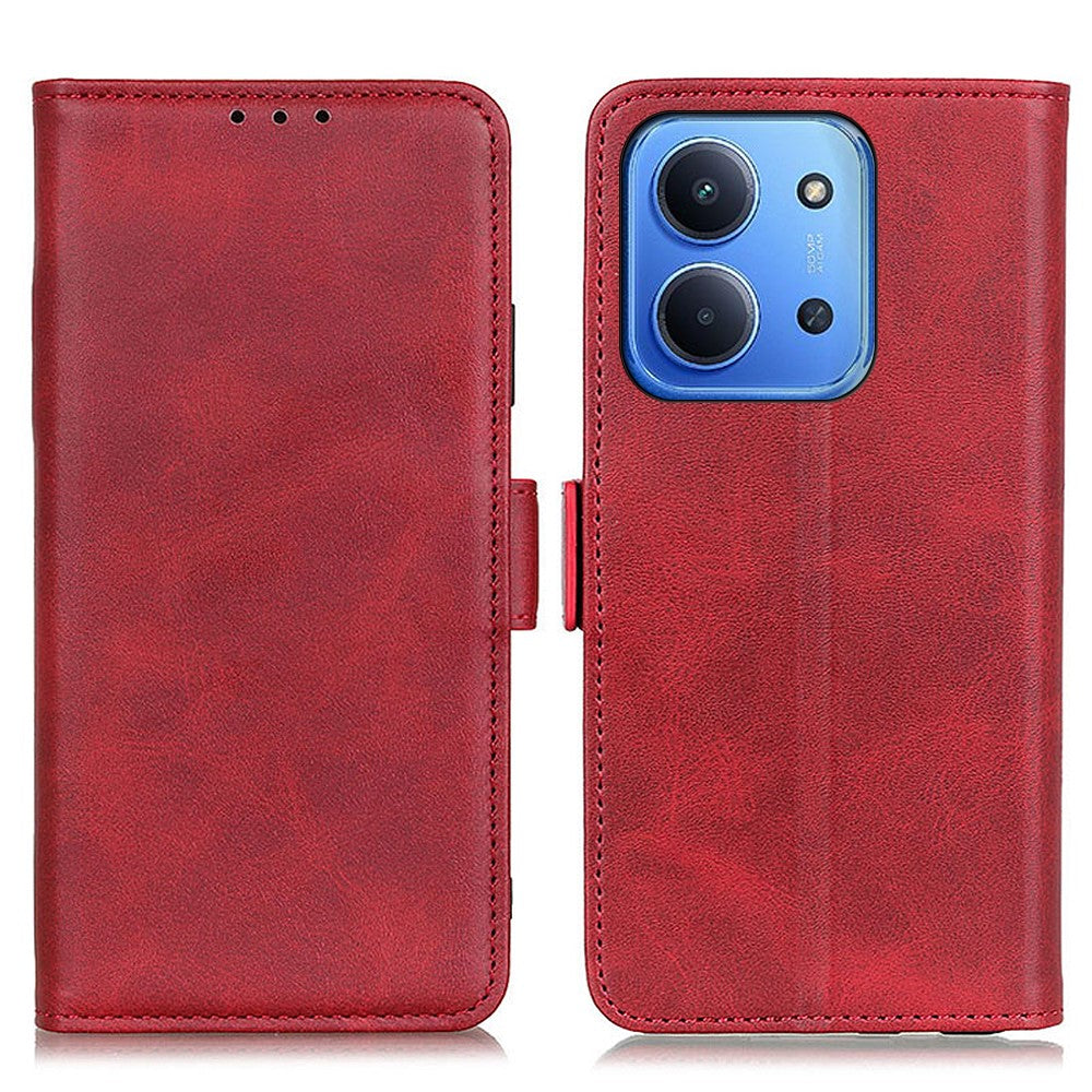 For Xiaomi Redmi 15C 5G (EU) (173mm) / 15C 4G (EU) (173mm) Case Stand Cowhide Texture PU Leather Phone Cover
