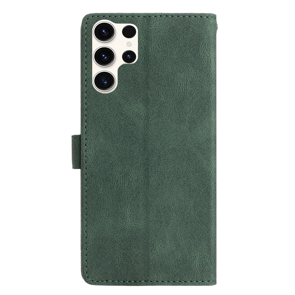 For Samsung Galaxy S24 Ultra Leather Case Solid Color Phone Wallet Cover