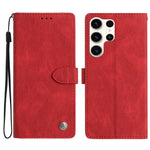 For Samsung Galaxy S24 Ultra Leather Case Solid Color Phone Wallet Cover